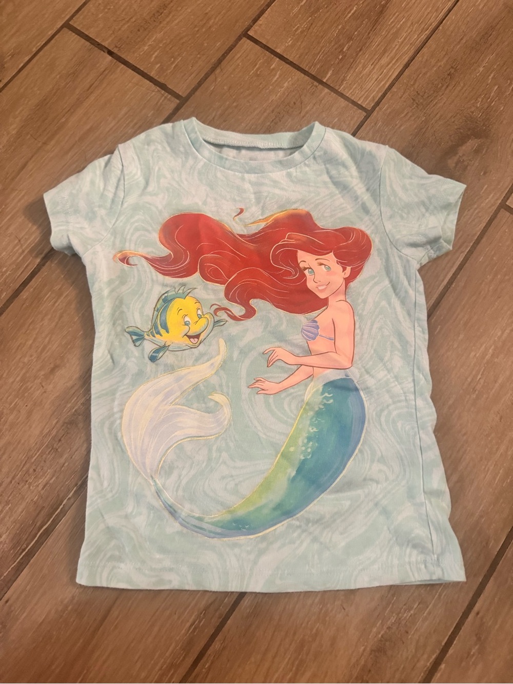 Disney Light Blue Ariel & Flounder Graphic Short Sleeve Tee